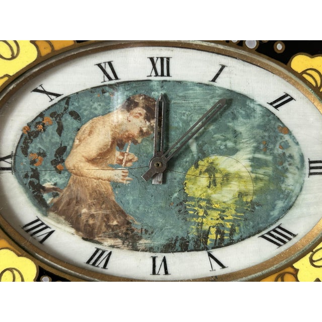 Black Art Deco Enameled Desk Clock and Alarm by Charles Hour, France, 1930s For Sale - Image 8 of 10