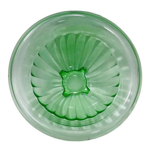 Art Deco 1940s Art Deco Green Glass Bowl For Sale - Image 3 of 6
