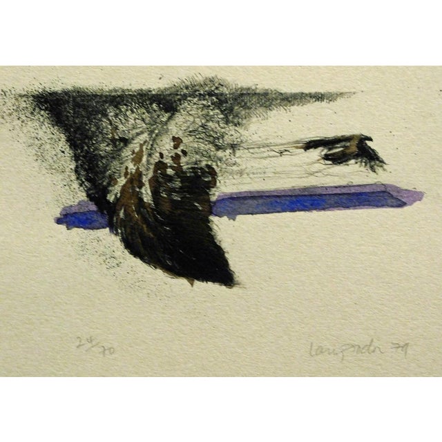 Impressionist Larry Fodor "Feather Flight" Purple Original Color Hand Signed For Sale - Image 3 of 5
