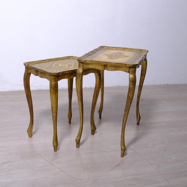 Neo-Classical Florentine Nesting Tables, Italy, 1960s, Set of 2 For Sale - Image 14 of 17