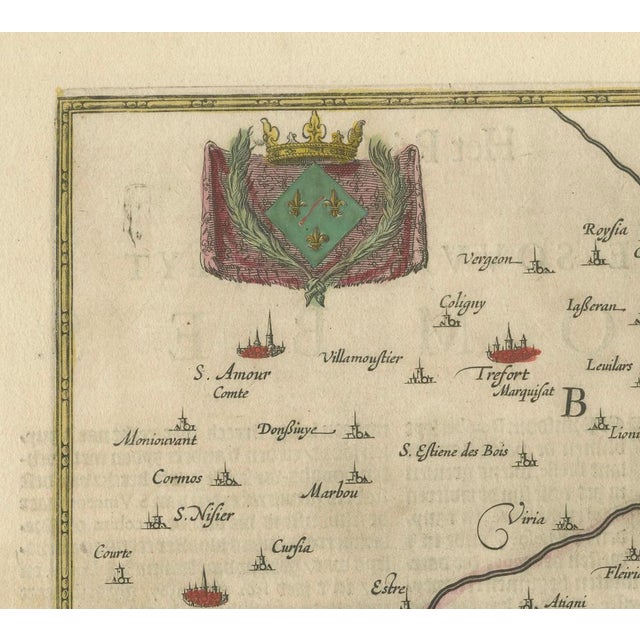 17th Century The Principality of Dombes by Jan Jansson, 1636 For Sale - Image 5 of 7