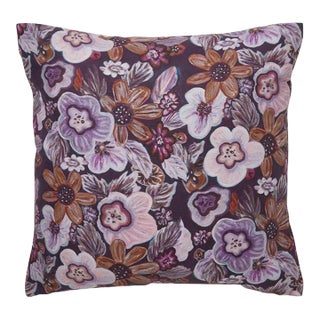 Boogie Oogie Oogie Plum Pillow on Cotton/Linen Blend For Sale