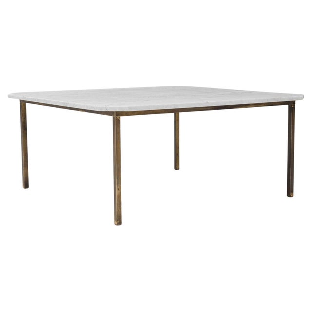 20th Century Italian Brass Coffee Table With Marble Top For Sale - Image 9 of 18
