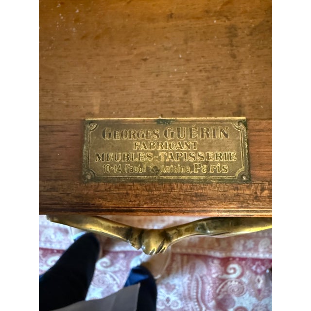 Chestnut 1900-1909 Exquisite Louis XV Style Marble Top Sideboard (Georges Guerin Plate Hand Made) For Sale - Image 8 of 8