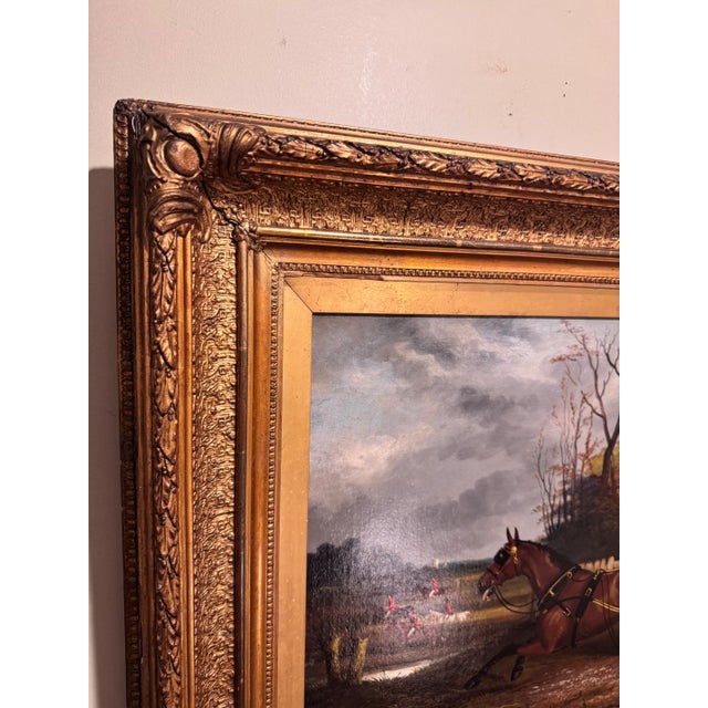 English Hunting Oil on Canvas For Sale In Nashville - Image 6 of 10
