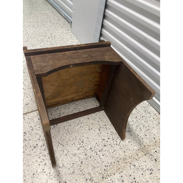 Late 19th Century Late 19th Century Primitive Child’s Settle Chair With Rear Drawer For Sale - Image 5 of 11