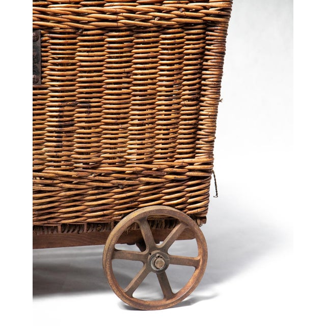 20th Century French SCNF Basket on Cast Iron Wheels, 1920s For Sale - Image 10 of 13
