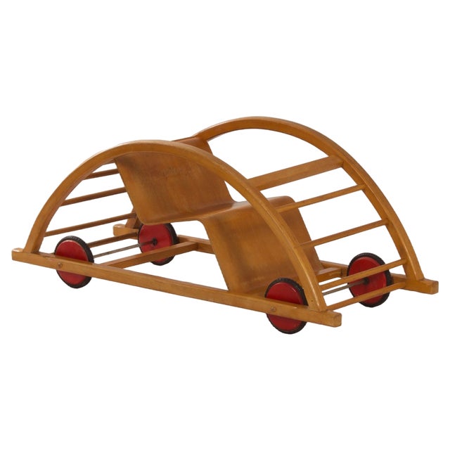 Reversible Rocking Chair by Brockhage for Siegfried Lenz Berggieszhübel, 1950s For Sale