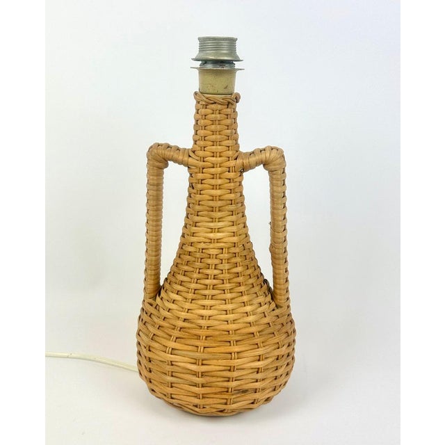 Vintage Water Hyacinth Table Lamp, 1970s For Sale - Image 6 of 9