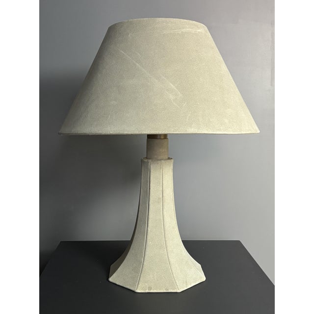 Mid-Century Suede Leather Mushroom Table Lamp, 1960s For Sale - Image 14 of 14