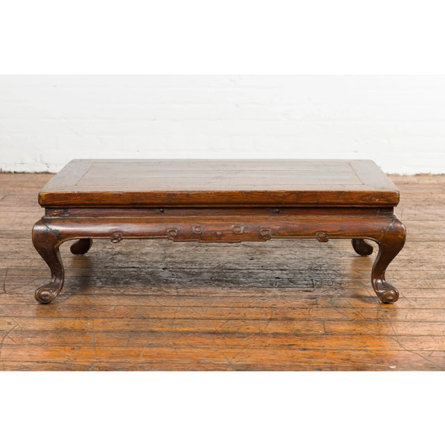 Antique Low Rectangular Coffee Table with Arched Legs For Sale - Image 4 of 12
