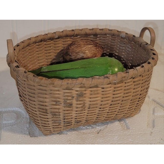 Mid 20th Century Miniature Stone Fruit/Vegetables and Basket For Sale In Los Angeles - Image 6 of 9