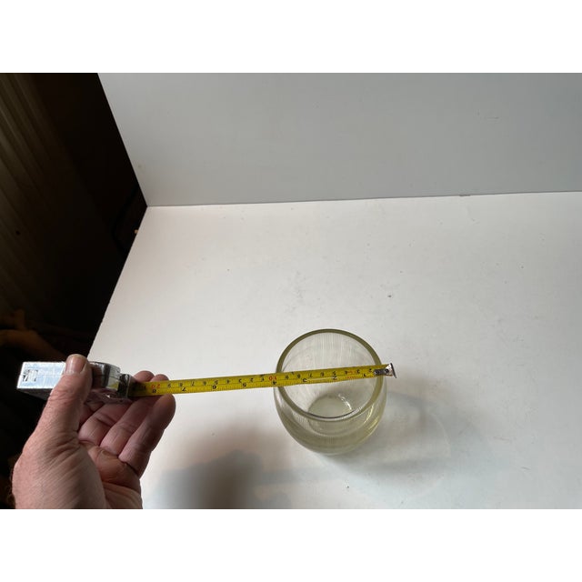 Yellow Art Deco Engraved Glass Vase by Jacob E. Bang for Holmegaard, 1930s For Sale - Image 8 of 10