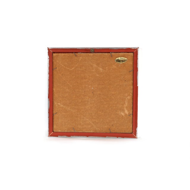 Mid Century Modern Framed Copper Enameled Artwork For Sale - Image 4 of 4