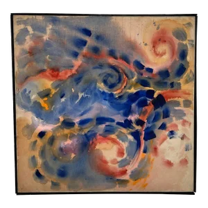 C. 1970s Modernist Stain Painting Signed Gladys Benoit