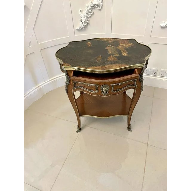 Antique Victorian French Kingwood & Ormolu Mounted Freestanding Centre Table For Sale - Image 6 of 13