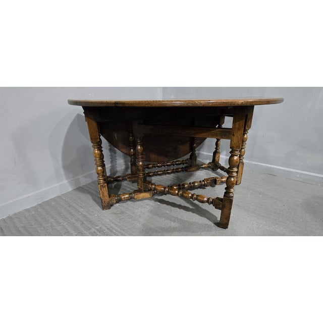 Oak Drop Leaf Dining Table, 1750s For Sale - Image 3 of 15