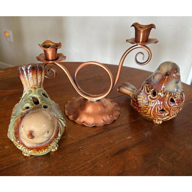 Cabin Vintage Gregorian Copper Candle Holder MCM Rustic Lodge Cabin Cottage For Sale - Image 3 of 9