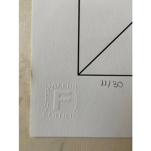 Gottfried Honegger, Composition 1 3D Square (Dark Blue), 2015, Silkscreen For Sale - Image 6 of 7