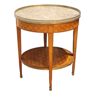 Napoleon III Marble Top Gueridon Table of Louis XVI Taste For Sale