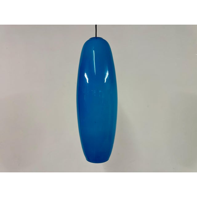 1960s Italian Long Blue Glass Pendant, 1960s For Sale - Image 5 of 9