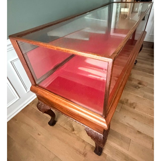 Wood Antique Manhattan Show Case Co. Carved Wood & Glass Store Display Vitrine, New York For Sale - Image 7 of 12
