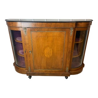 Beautiful 19th Century Inlay Walnut Credenza For Sale
