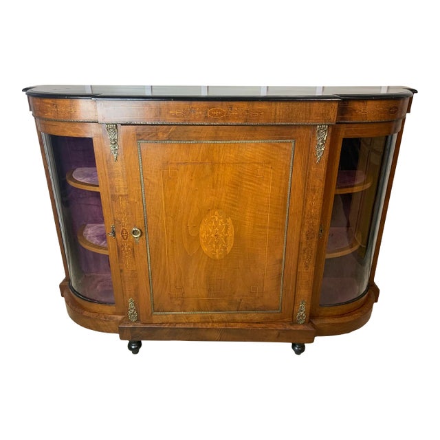 Beautiful 19th Century Inlay Walnut Credenza For Sale