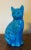 Chinoiserie Mid-Century Chinese Export Monochrome Porcelain Turquoise Glaze Figure of a Cat For Sale - Image 3 of 18