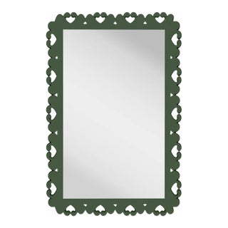 Fleur Home Garden District Satsuma Rectangle Mirror in Duck Green, 36x48 For Sale