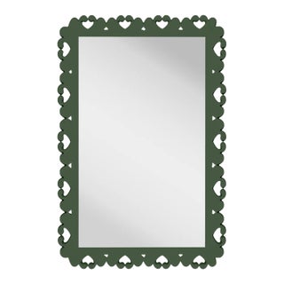 Fleur Home Garden District Satsuma Rectangle Mirror in Duck Green, 36x48 For Sale