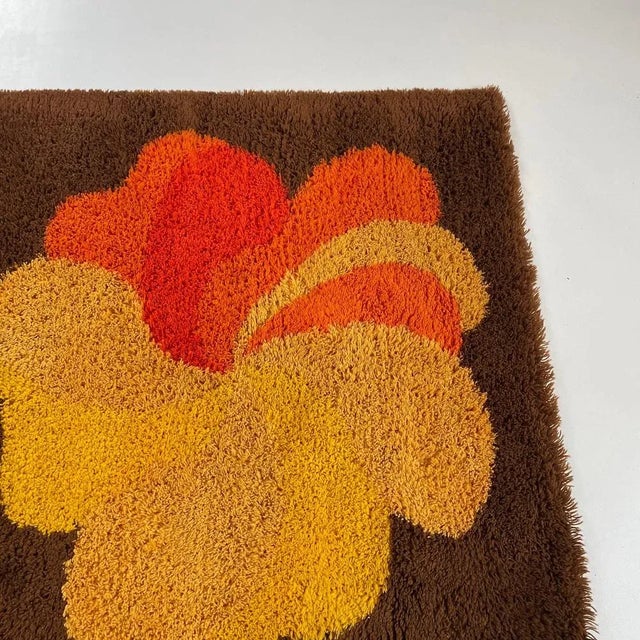 Vintage Modernist German High Pile Rug in the style of Panton, 1970s For Sale - Image 10 of 14