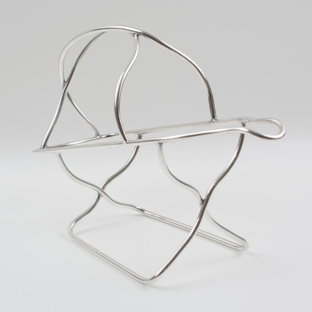 Ercuis Ercuis Paris Silver Plate Bottle Holder Wine Pourer Server, Circa 1950 For Sale - Image 4 of 10