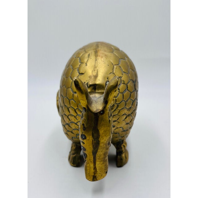 1980s Vintage Boho Brass Armadillo For Sale - Image 4 of 5