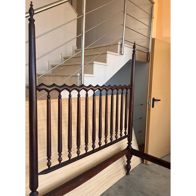 Baroque 19th Century Baroque Queen Bed, Original Four Poster Lisbon Bed For Sale - Image 3 of 6