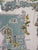 Vintage Florida Map Tablecloth Custom Framed With Tortoise Rattan and Grasscloth For Sale - Image 10 of 12