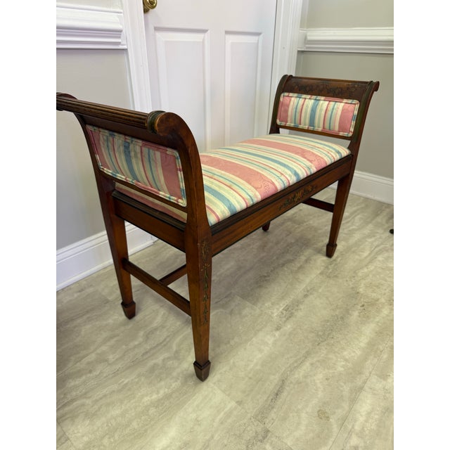 1940s 1940's Adams Style Painted Bench For Sale - Image 5 of 11