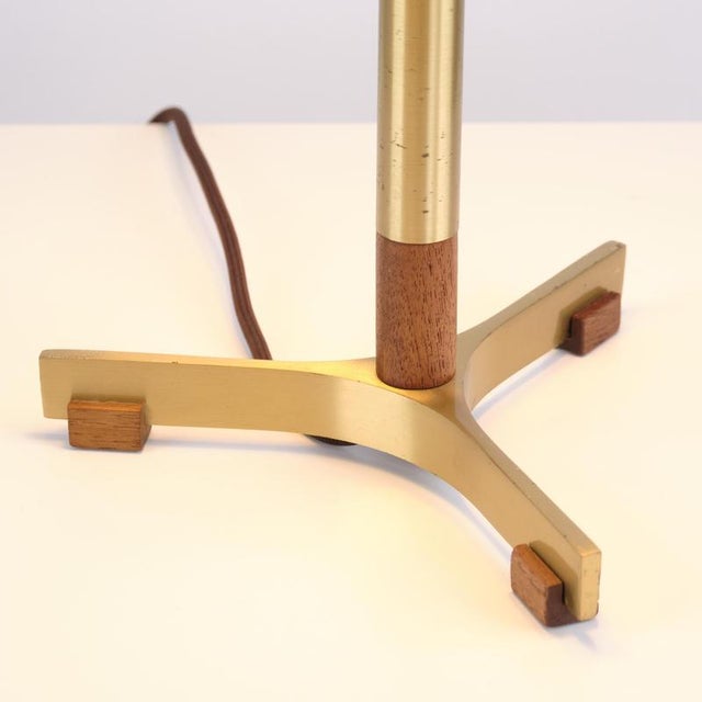 Wood President Table Lamp in Teak and Brass by Jo Hammerborg for Fog & Mørup, 1960s For Sale - Image 7 of 10