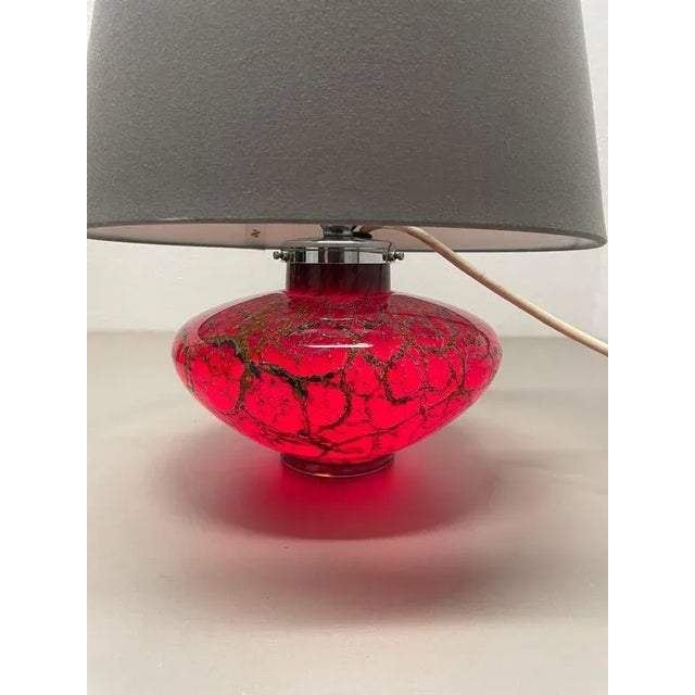 1950s Art Deco Ikora Table Lamp in Glass by Karl Wiedmann for WMF, Germany 1950s For Sale - Image 5 of 18