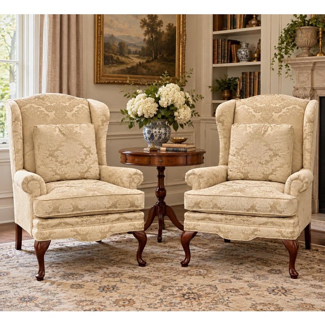 Late 20th Century Masterfield Furniture Wingback Chairs - A Pair For Sale - Image 10 of 12