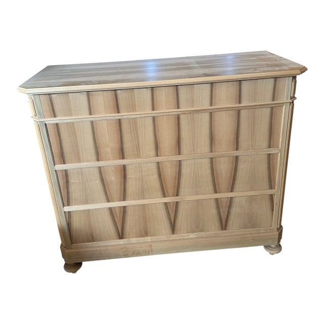 Italian Natural Walnut Chest of Four Drawers For Sale