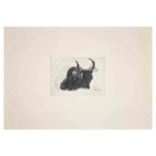 After Charles Coleman, The Bull in the Roman Countryside, Etching, 1992 For Sale