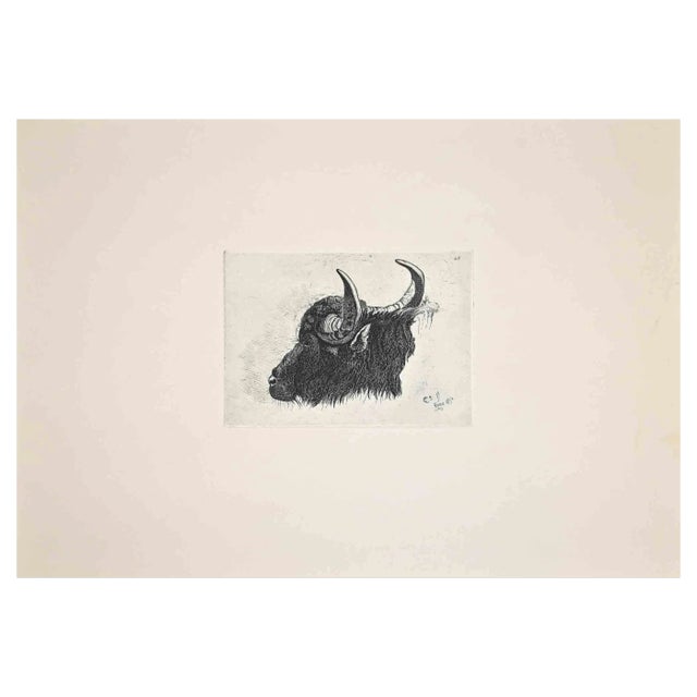 After Charles Coleman, The Bull in the Roman Countryside, Etching, 1992 For Sale