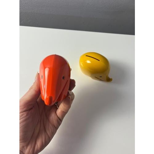 Red Drumbo Money Box in Yellow and Red by Luigi Colani for Dresdner Bank, Set of 2 For Sale - Image 8 of 11