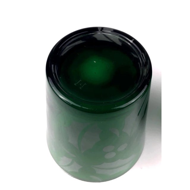 Bright Holly Decorated Green Vintage Cocktail Glasses For Sale In Portland, ME - Image 6 of 7