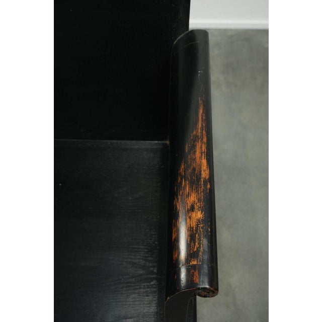 Black 20th Century Asian Style Black Wooden Armchair For Sale - Image 8 of 15