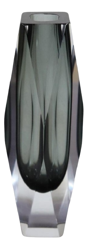 Art Glass Smoked Grey Vase attributed to Flavio Poli for A. Mandruzzato, 1960s