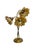 Mid-Century Modern Vintage Brass Floral Table Lamp with Three Lotus Flowers, 1960s For Sale - Image 3 of 14
