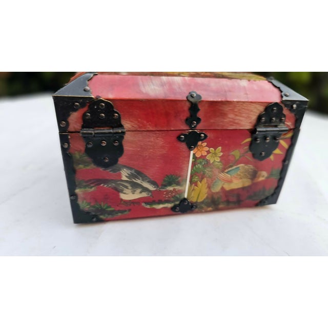 Red Vintage Asian Wooden Box, 1970s-1980s For Sale - Image 8 of 11