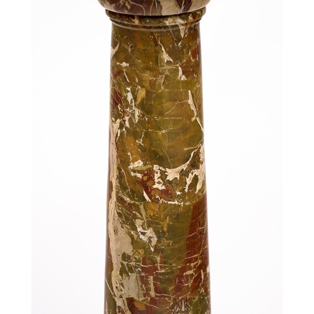 Orange Antique Breccia Pontifica Marble Columns, Italian, Circa 1910 For Sale - Image 8 of 10